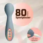 Mini Magic Wand Intense Vibrator blauw speed